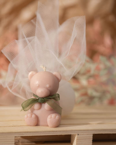 Μπομπονιέρα Κερί Μίνι Αρκουδάκι Καφέ